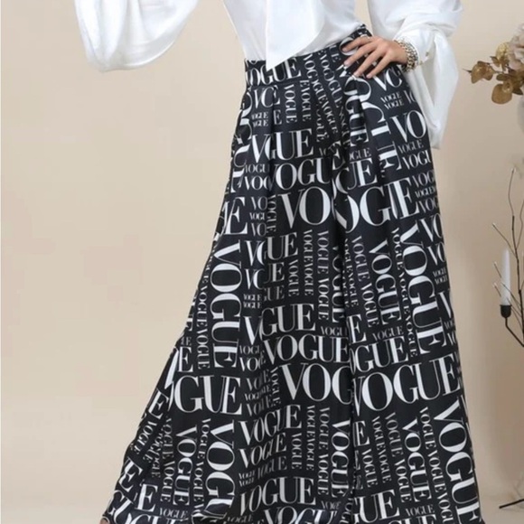 🌸Nylon Apparel Palazzo Pants VOGUE🖤🤍 - Picture 4 of 7